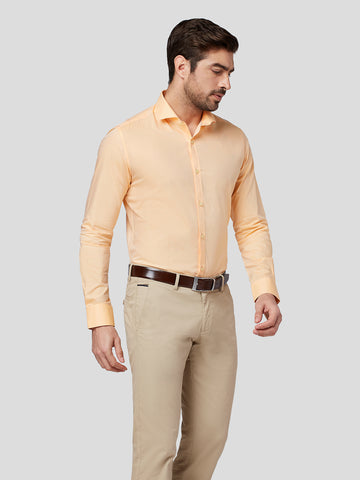 Cut Way Collar Shirt With Contrast Piping Detail
