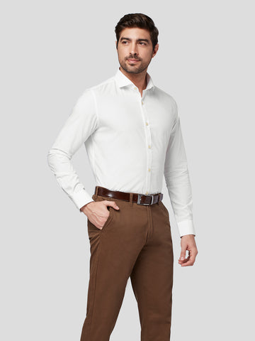 Cut Way Collar Shirt with Contrast Piping Detail