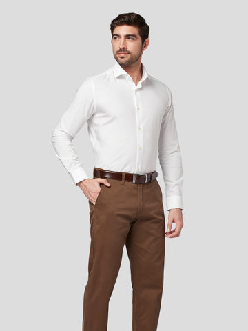 White Shirt with Blue Contrast Detail