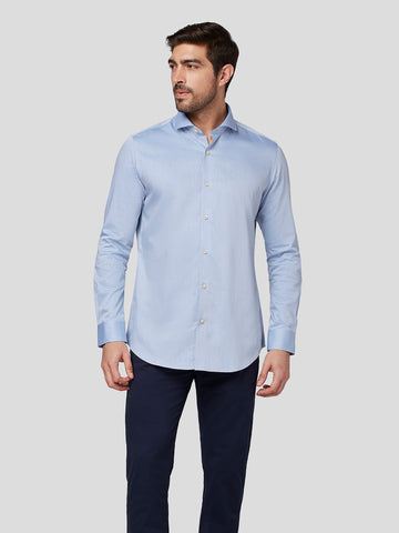 Blue Cutaway Collar Shirt