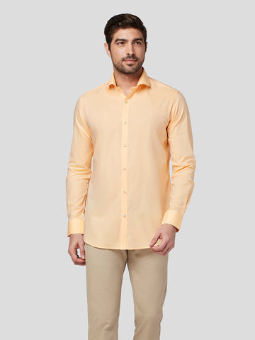 Cut Way Collar Shirt With Contrast Piping Detail
