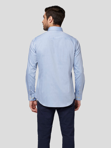 Blue Cutaway Collar Shirt