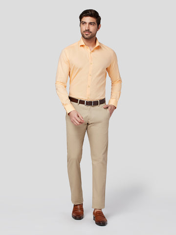 Cut Way Collar Shirt With Contrast Piping Detail