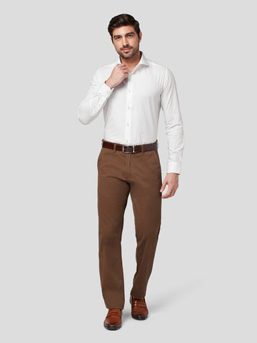 White Shirt with Blue Contrast Detail