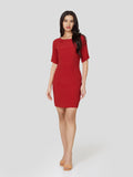 Effusive Red Dress with Reglan Sleeves