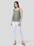 Tank Top With Elasticated Waist Detail - Zest Mélange 