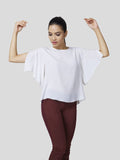 Box Fit Top With Overlapping Flared Sleeve