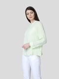 Zip Through Blouson - (Green) - Zest Mélange 