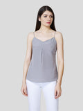 'V' Neck Strappy Camisole With Fall Detail - Zest Mélange 