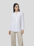 Gather Detail Shirt With Mutton-O-Leg Sleeve Detail - Zest Mélange 