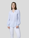 Gather Detail Shirt With Mutton-O-Leg Sleeve Detail - Zest Mélange 