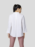 Flared Sleeve Shirt With Contrast Button Detailing - Zest Mélange 