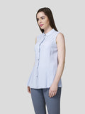 Pleated Frill Collar A Line Shirt - Zest Mélange 