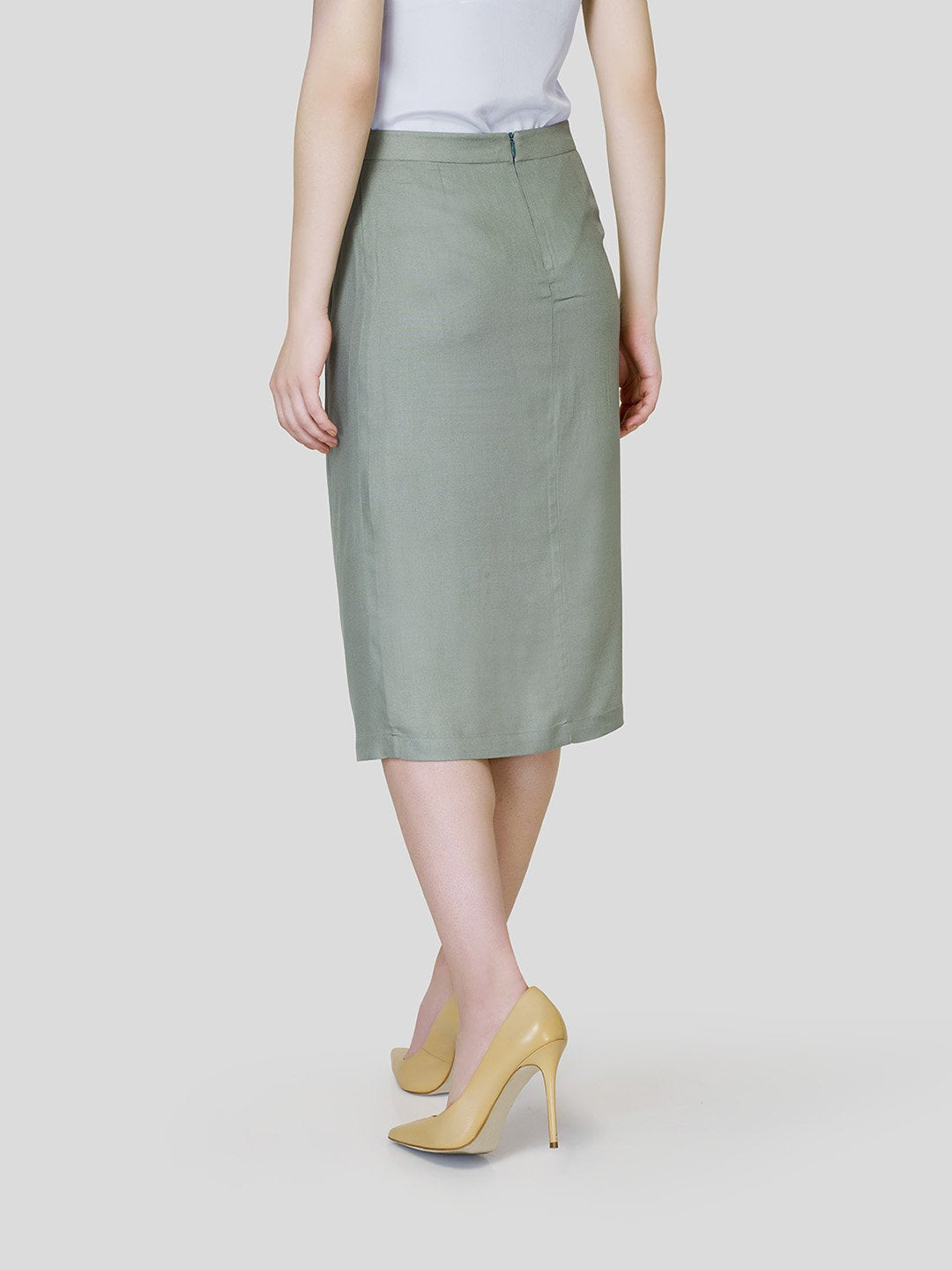 Draped Front Skirt - Zest Mélange 