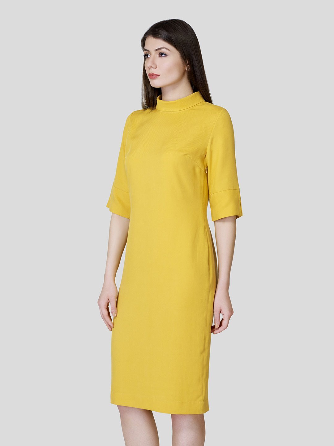 Rolled Collar Dress - Zest Mélange 
