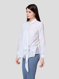 Draped Front Shirt - Zest Mélange 
