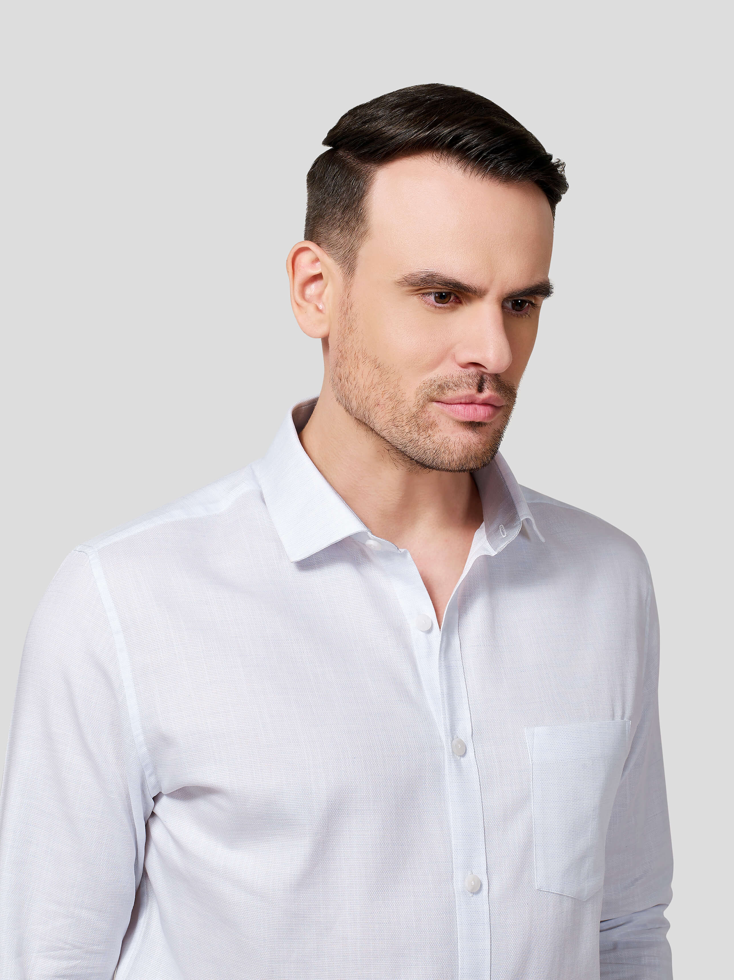 Classic Shirt With Spread Collar (Blue) - Zest Mélange