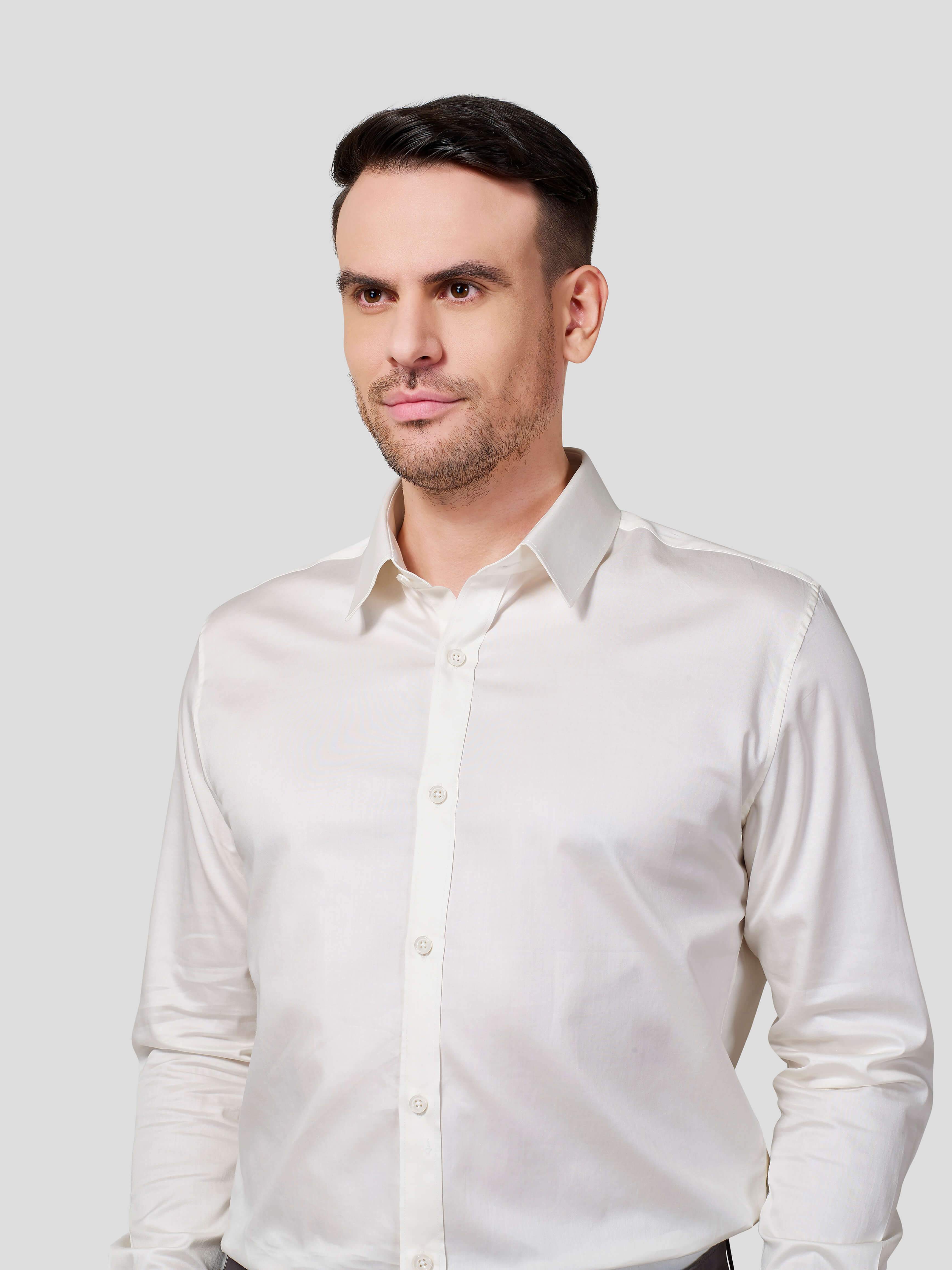 Cream Classic Shirt - Zest Mélange