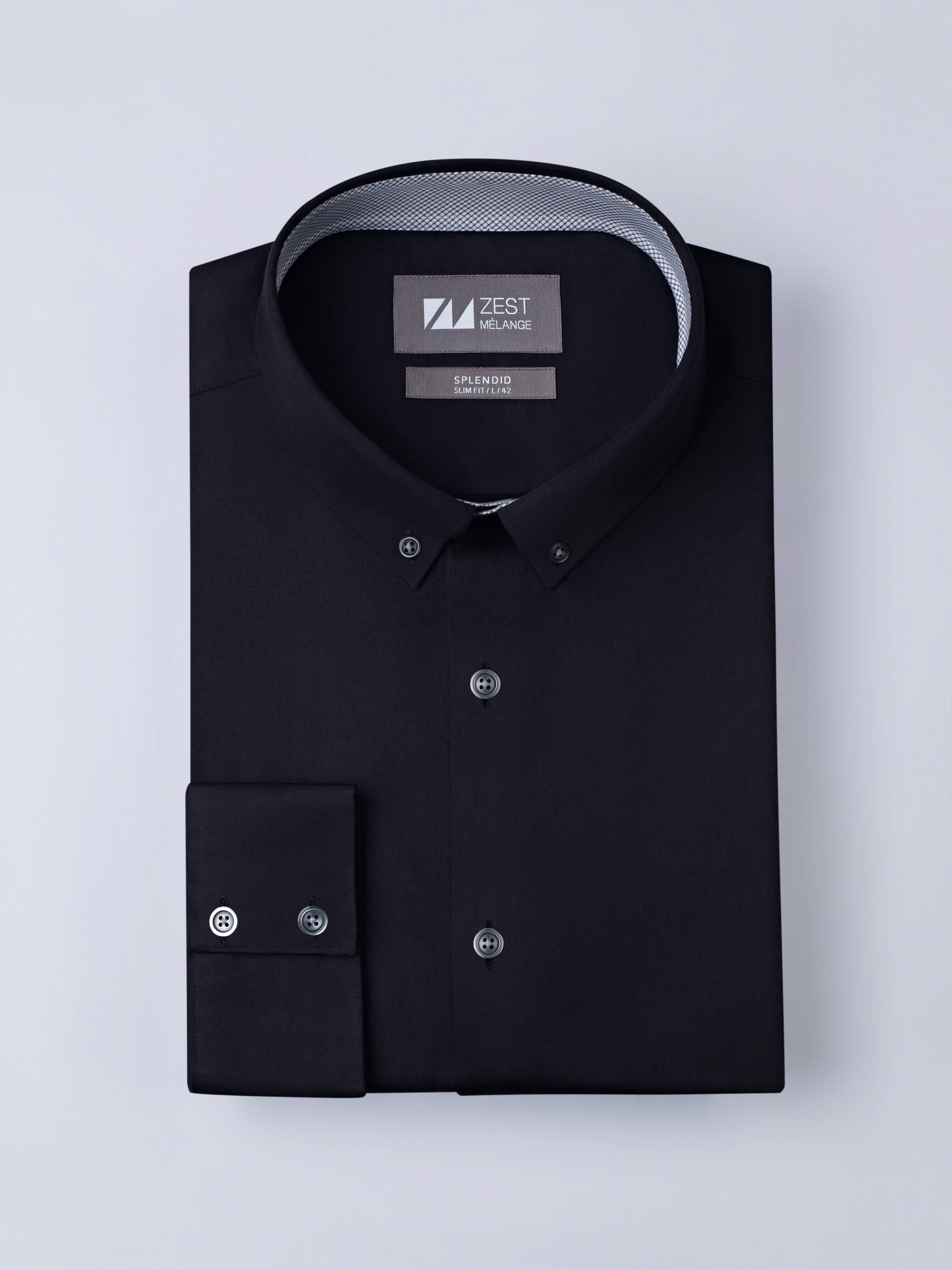 Classic Black Shirt - Zest Mélange 