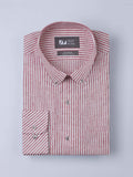 Classic Button-Down Stripe Shirt (Red) - Zest Mélange 