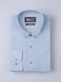 Classic Button-Down Stripe Shirt - Zest Mélange 