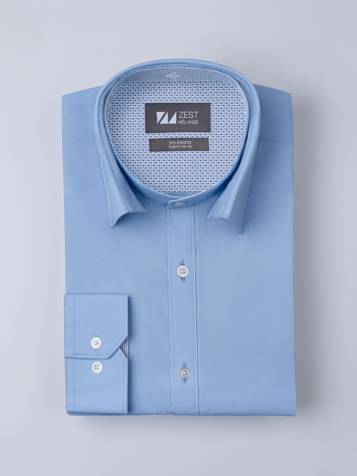 Detachable Collar Shirt with Printed Trim Detail - Zest Mélange