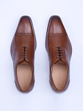 Oxford Lace Up Shoes With Broguing (Burgundy)