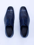 Oxford Lace Up Shoes With Broguing & Zm Embossed Leather Detail - Zest Mélange 