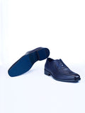 Oxford Lace Up Shoes With Broguing & Zm Embossed Leather Detail - Zest Mélange 