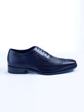 Oxford Lace Up Shoes With Broguing & Zm Embossed Leather Detail - Zest Mélange 