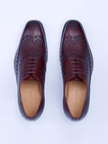 Oxford Lace Up Shoes With Broguing & Zm Embossed Leather Detail