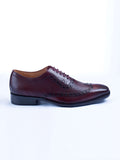 Oxford Lace Up Shoes With Broguing & Zm Embossed Leather Detail - Zest Mélange 