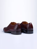 Oxford Lace Up Shoes With Broguing & Zm Embossed Leather Detail - Zest Mélange 