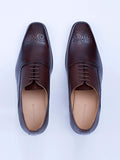 Oxford Lace Up Shoes With Broguing & Zm Embossed Leather Detail