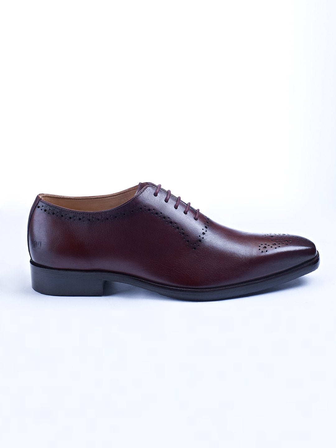 Oxford Lace Up Shoes With Broguing (Brown) - Zest Mélange 