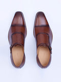 Single Buckle Monk Shoes With Zm Embossed Detail