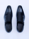 Single Buckle Monk Shoes With Zm Embossed Detail (Black) - Zest Mélange 