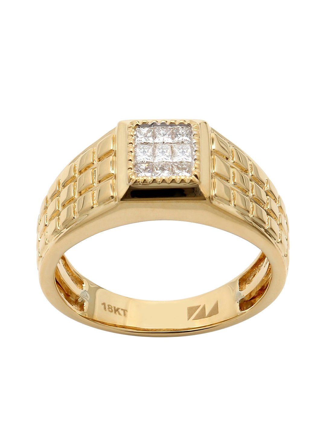 Stunning 16 Diamond Mens Ring In 18k Gold - Gleam Jewels