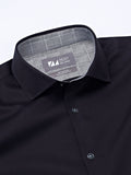 Black Spread Collar Shirt - Zest Mélange 