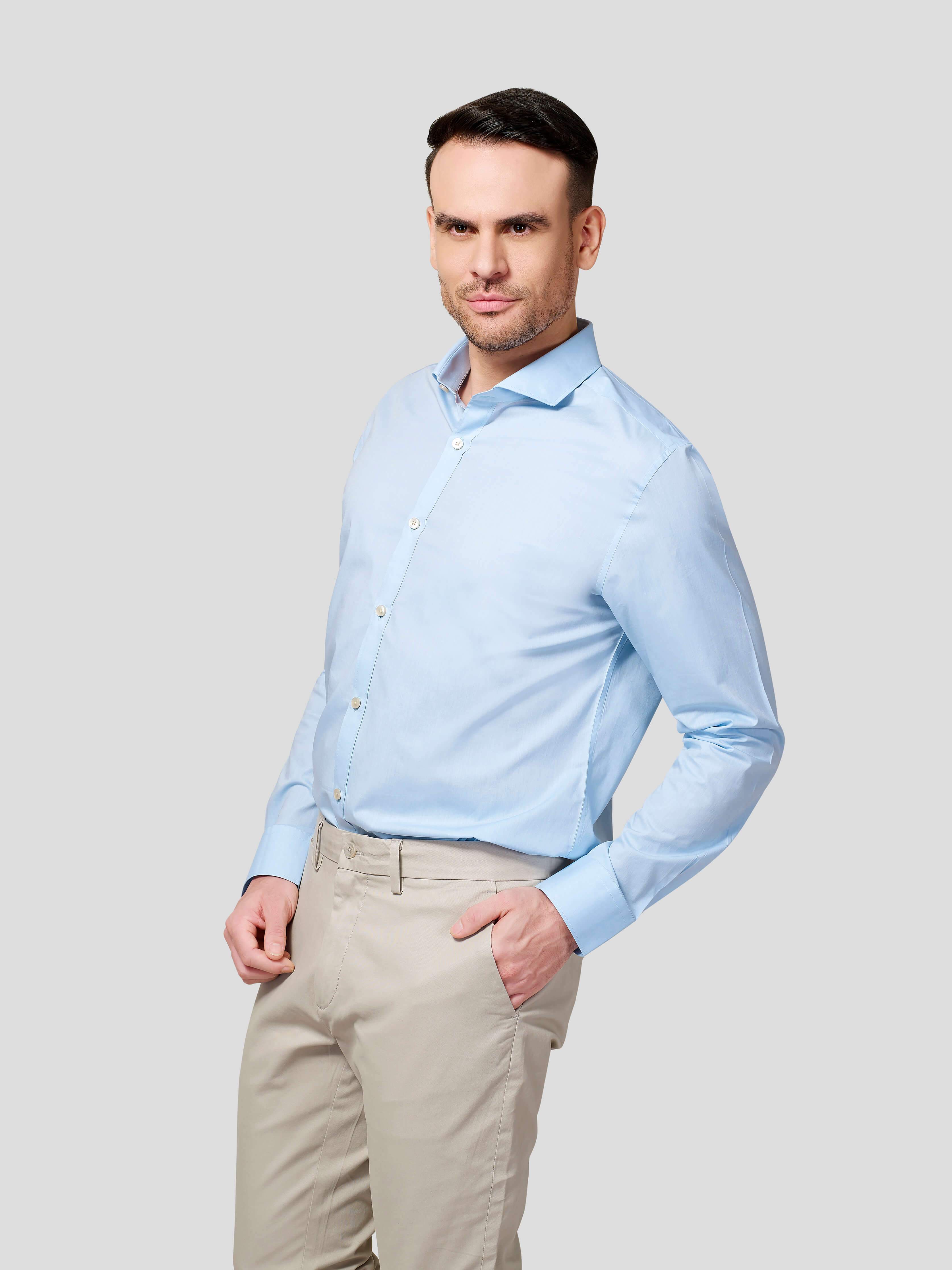 Cut Way Collar Shirt With Contrast Piping Detail - Zest Mélange
