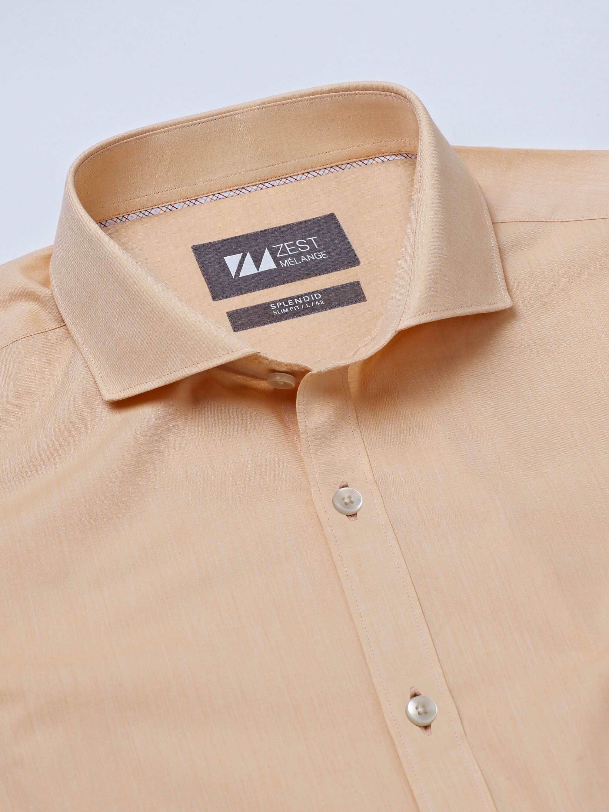 Cut Way Collar Shirt With Contrast Piping Detail - Zest Mélange