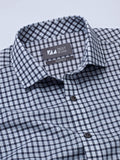 Grey Spread Collar Checks Shirt - Zest Mélange 