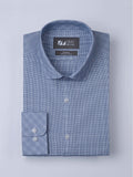 Blue Spread Collar Checks Shirt - Zest Mélange 