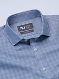 Blue Spread Collar Checks Shirt - Zest Mélange 