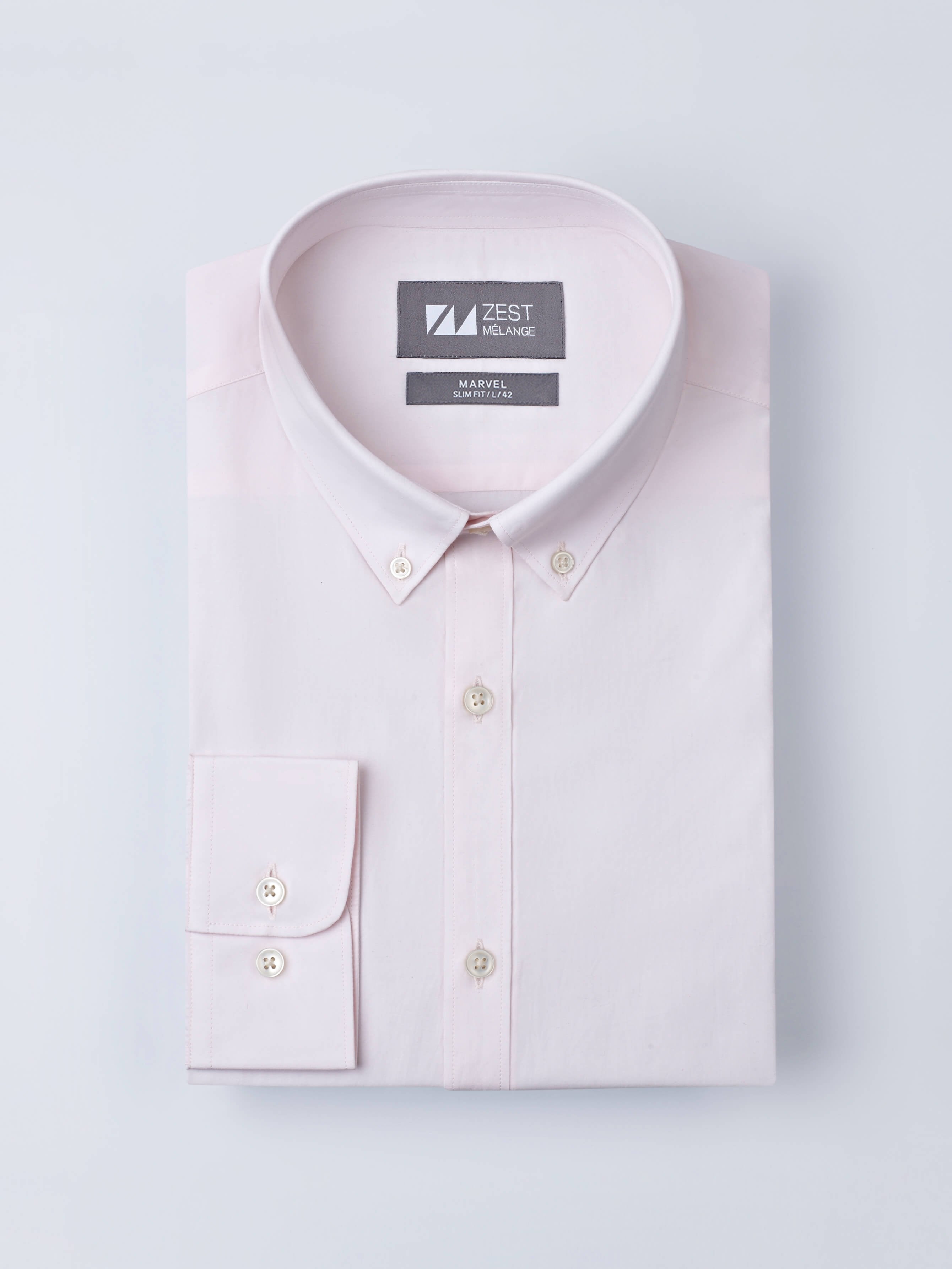 Pink Button Down Collar Shirt - Zest Mélange