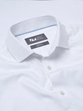 White Shirt with Blue Contrast Detail