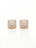Real Diamond Illusion Cluster Stud Earring (Rose Gold) - Zest Mélange 