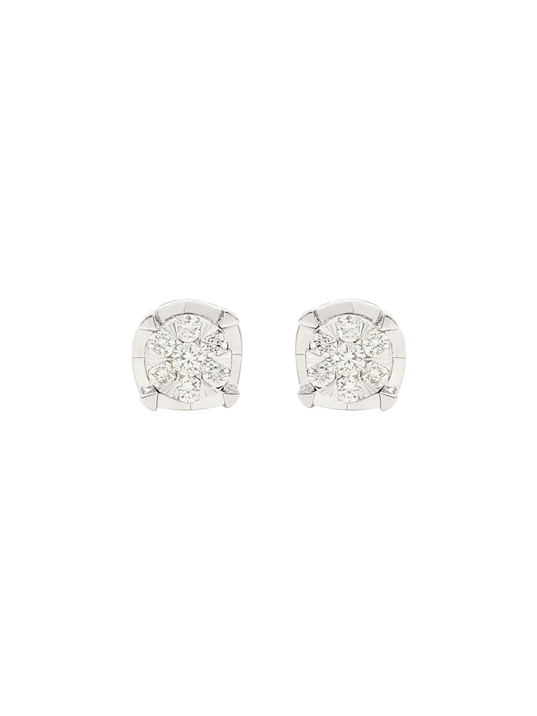 Real Diamond Illussion Cluster Stud Earring - Zest Mélange 