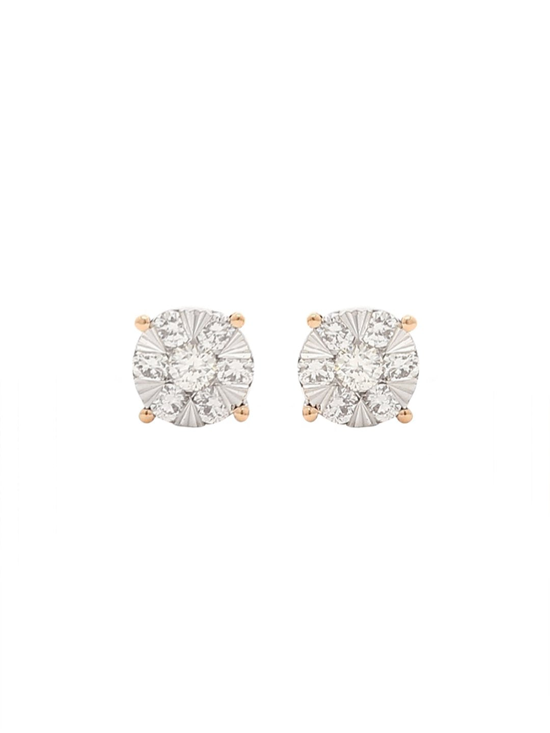 Real Diamond Illussion Cluster Stud Earring - Zest Mélange 