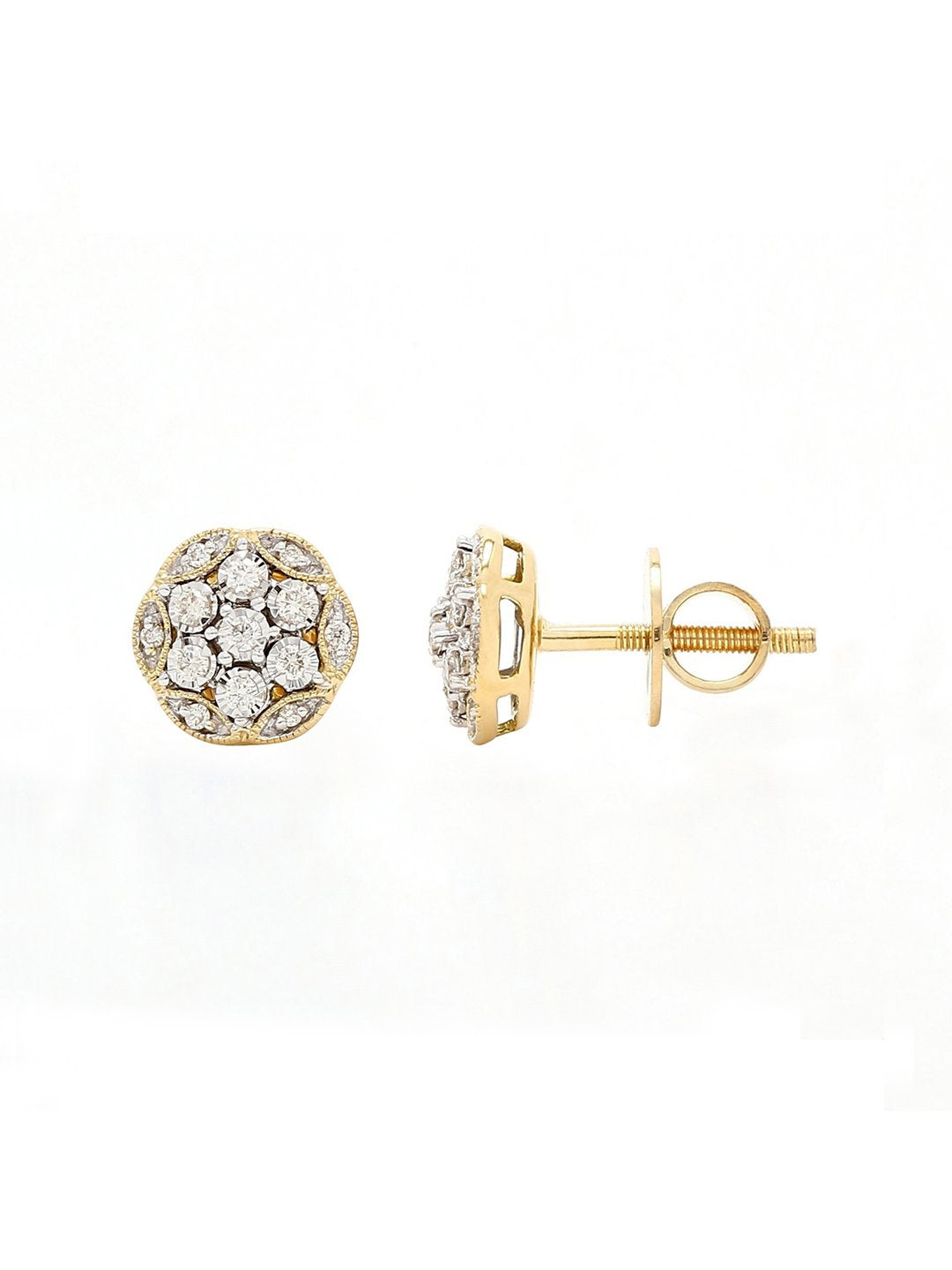 Real Diamond Illussion Cluster Stud Earring - Zest Mélange 
